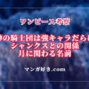 ワンピース考察｜シャンクス似の男＆口元包帯の男は神の騎士団でも相当な実力者！